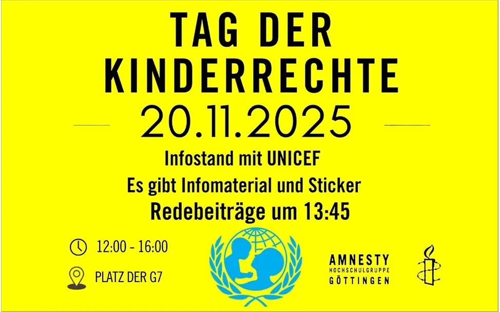 Göttinger UNICEF-Hochschulgruppe und Amnesty Göttingen zum Tag der Kinderrechte am 20. November 2025
