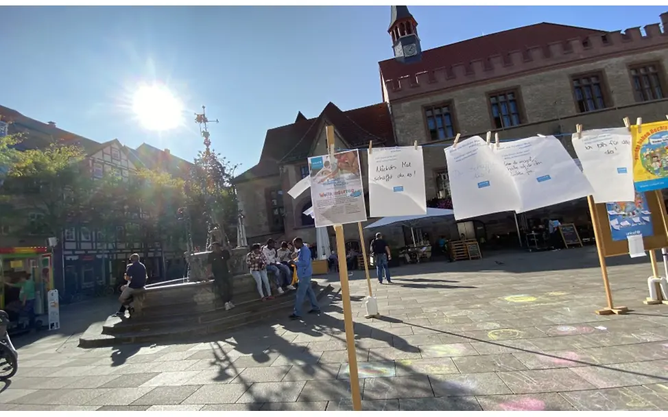 19. September 2020: UNICEF-Aktion mit Rathaus und Gänseliesel