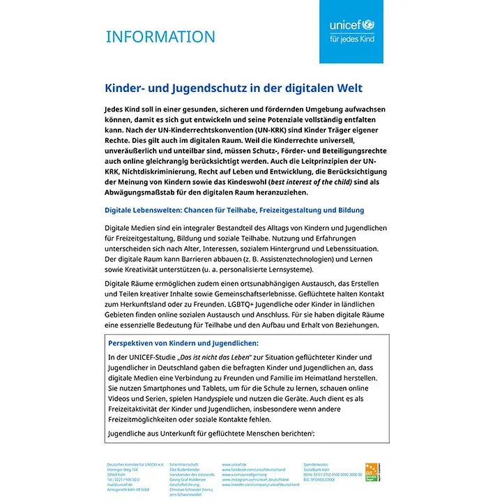 Screenshot der ersten Seite des Policy Paper.