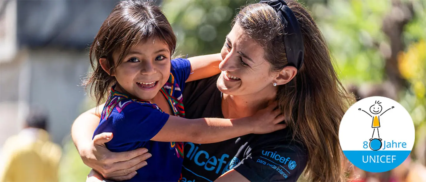 80 Jahre UNICEF Jubiläum: Das Kinderhilfswerk UNICEF feiert 80-jähriges Bestehen. 80 Jahre Einsatz für Kinder weltweit!
