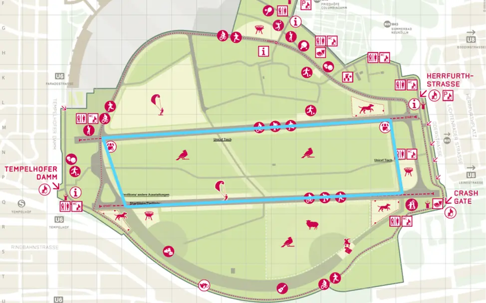 RUNICEF_Tempelhofer Feld mit Laufstrecke RUNICEF_Tempelhofer Feld mit Laufstrecke