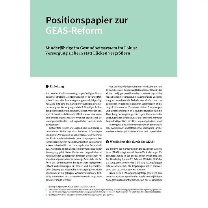 Positionspapier zur GEAS-Reform | © UNICEF Positionspapier zur GEAS-Reform