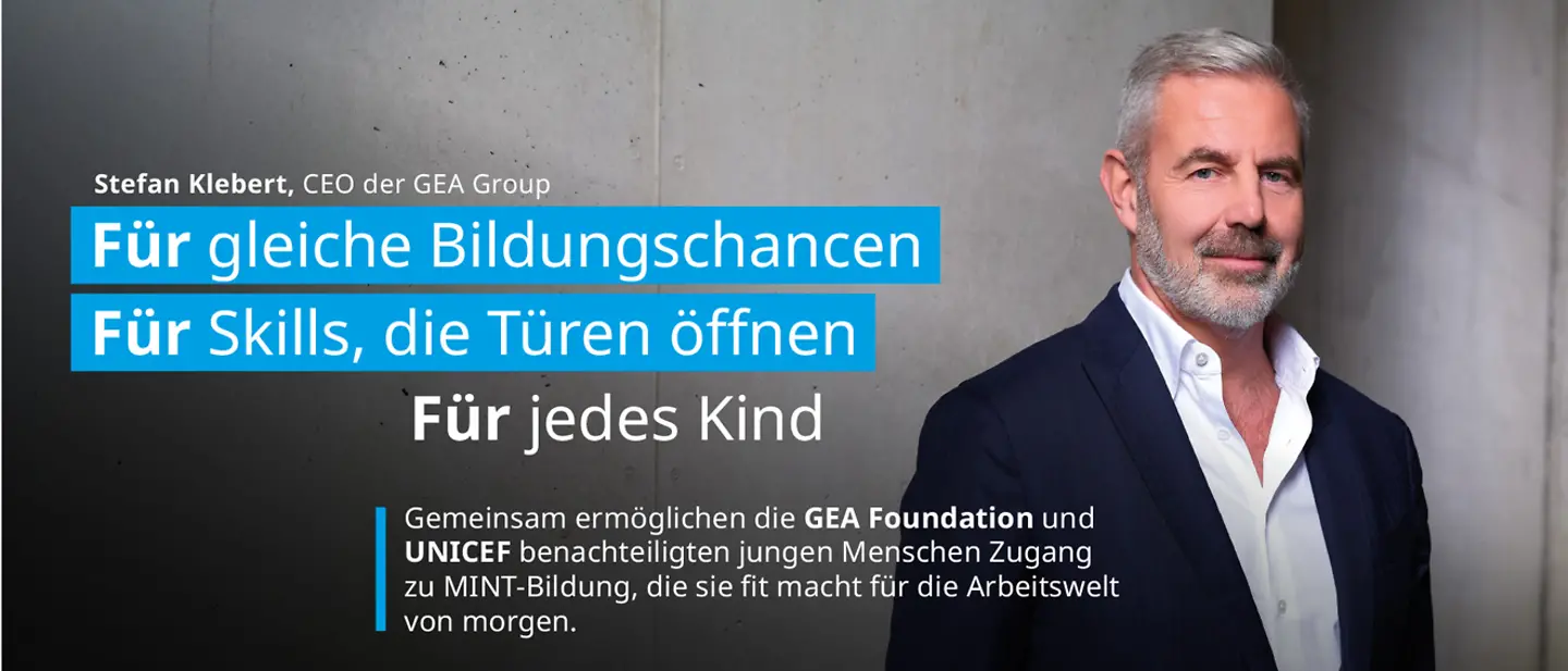 Bild von Stefan Klebert mit Aufschrift: Für gleiche Bildungschancen. Für Skills, die Türen öffnen.