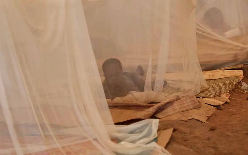 Zentralafrikanische Republik: Ein Kind unter einem Moskitonetz | ©UNICEF/Bindra Zentralafrikanische Republik: Kind unter Moskitonetz