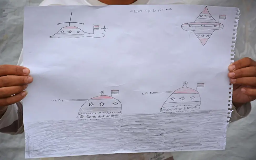 Der Krieg in Bildern | ©UNICEF/Tarneden Nordirak: Kinderzeichnung