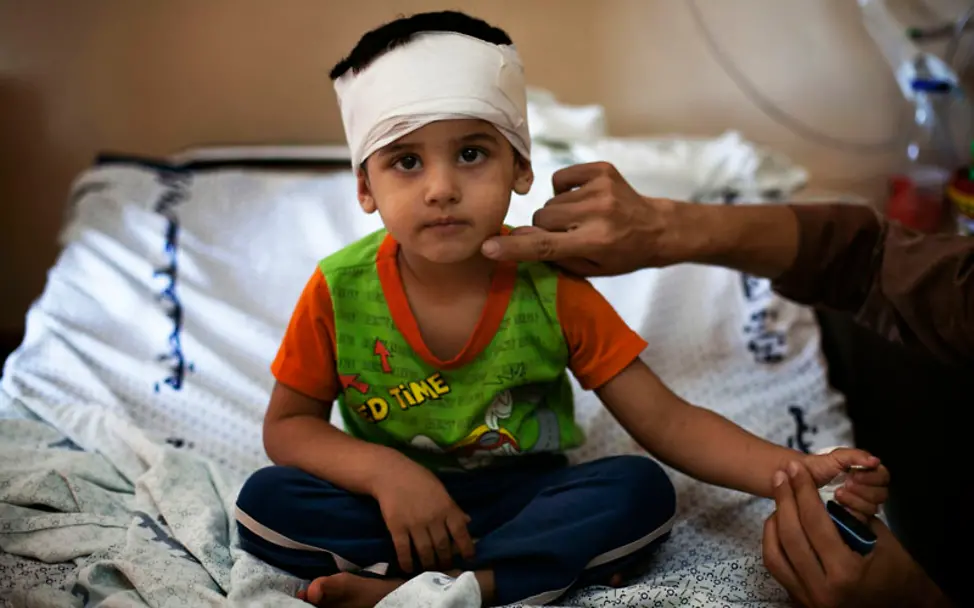 Mohammed (3) wurde beim Bombenangriff verletzt | © UNICEF/d’Aki Alexander Gerst: Mohammed aus dem Gazastreifen