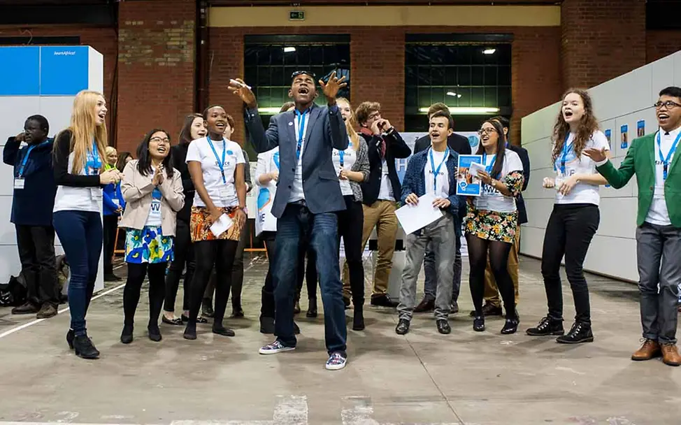 Die WorldWeWant-Jugendlichen spielten Theater | © GIZ/Thomas Ecke WorldWeWant Zukunftscharta-Forum in Berlin