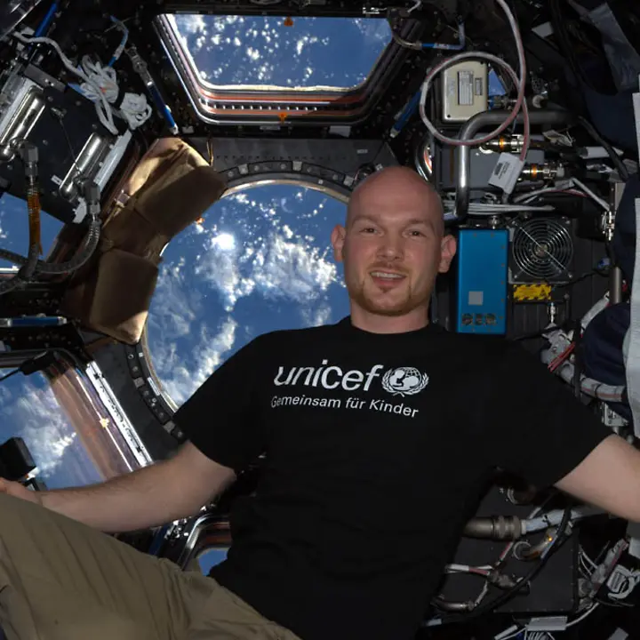 Alexander Gerst und UNICEF: Gemeinsam für Kinderrechte | © ESA/NASA Alexander Gerst und UNICEF: Gemeinsam für Kinderrechte