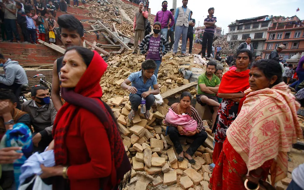 Erdbeben in Nepal | © picture alliance / AP Photo Erdbeben in Nepal. Zerstörung in Kathmandu