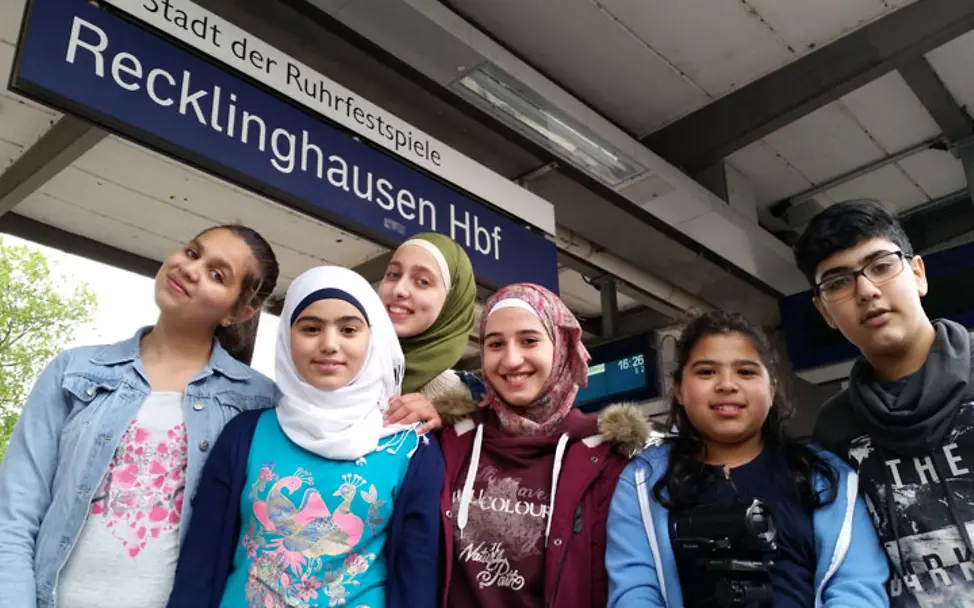 Weltflüchtlingstag: Flüchtlingskinder bei Ankunft zum Workshop in Recklinghausen