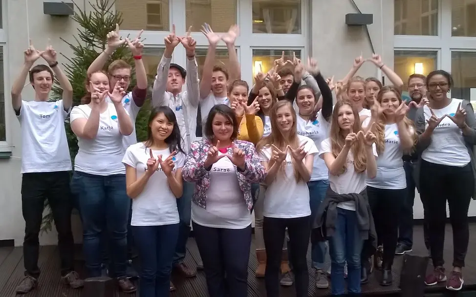 Gruppenfoto mit allen Teilnehmerinnen und Teilnehmern des WorldWeWant-Workshops | © UNICEF/Bücker WorldWeWant-Gruppenfoto