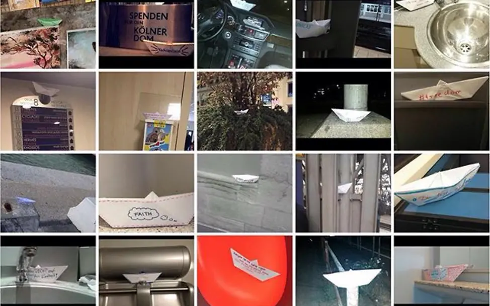 Die Kinderrechte-Papierschiffchen der diesjährigen UNICEF-JuniorTeamer.