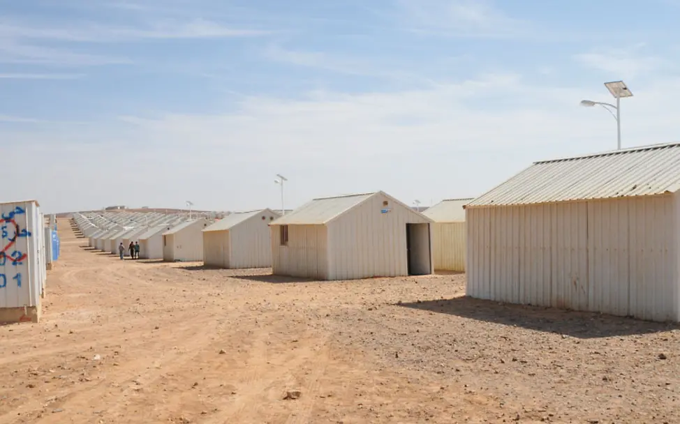 Das syrische Flüchtlingscamp Azraq ist eine Containerstadt mitten in der jordanischen Wüste. | © UNICEF/Charbonneau Das Flüchtlingscamp Azraq ist eine Containerstadt mitten in der jordanischen Wüste.
