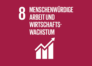 Nachhaltigkeitsziel 8: Menschenwürdige Arbeit und Wirtschaftswachstum | © Vereinte Nationen Icon Nachhaltigkeitsziel 8: Menschenwürdige Arbeit und Wirtschaftswachstum