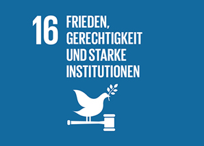Icon Nachhaltigkeitsziel 16: Frieden, Gerechtigkeit und starke Institutionen