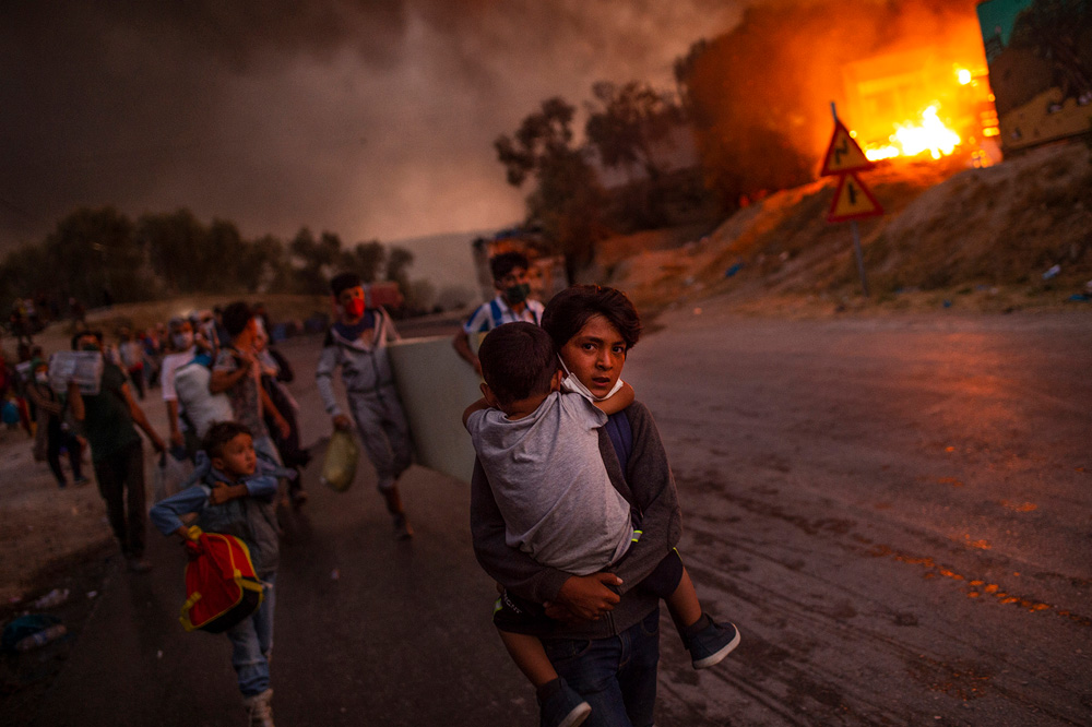 Lesbos, Greece: The flames of misery