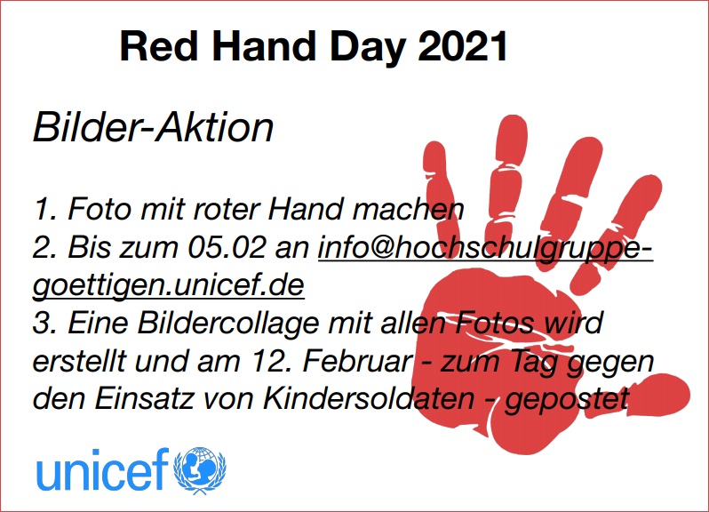 Dein Selfie für den Red Hand Day 2021 | © UNICEF Göttingen Dein Selfie für den Red Hand Day 2021