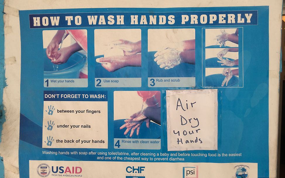 Reisetagebuch Liberia: Poster zum Händewaschen