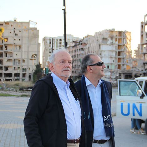 UNICEF Exekutivdirektor Anthony Lake zusammen mit UNICEF Regionaldirektor Peter Salama