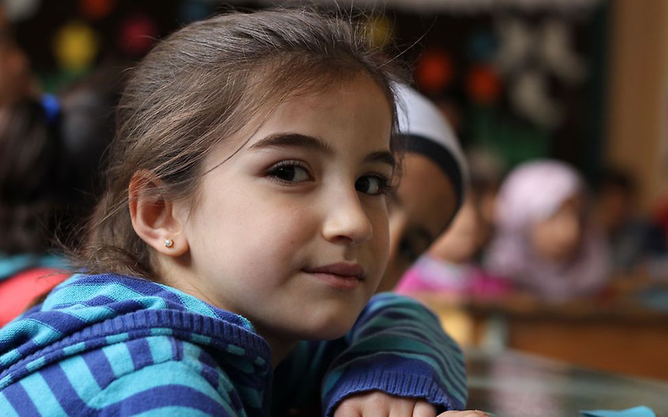 Syrisches Mädchen in Schule