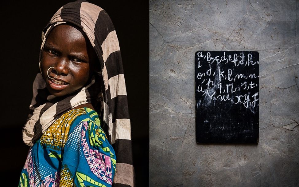 Chad: Kimé mixt Buchstaben auf ihrer Tafel und kreiert neue Wörter