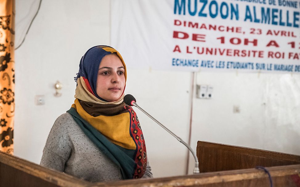 UNICEF-Botschafterin: Muzoon hält einen Vortrag vor Studenten