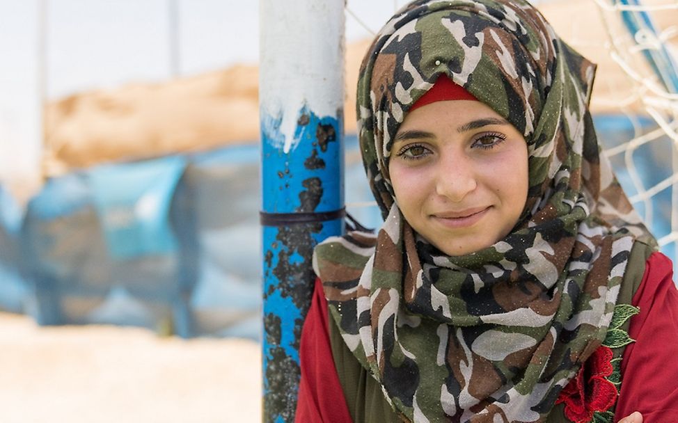 Syrisches Mädchen im Flüchtlingscamp Za'atari