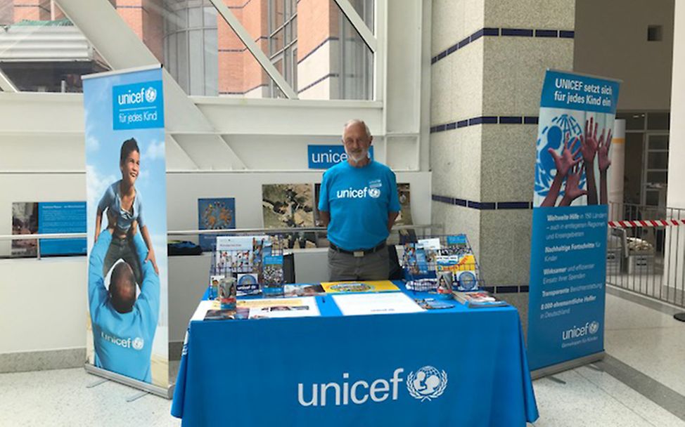 UNICEF-Stand auf dem HumanistenTag2018 in Nürnberg