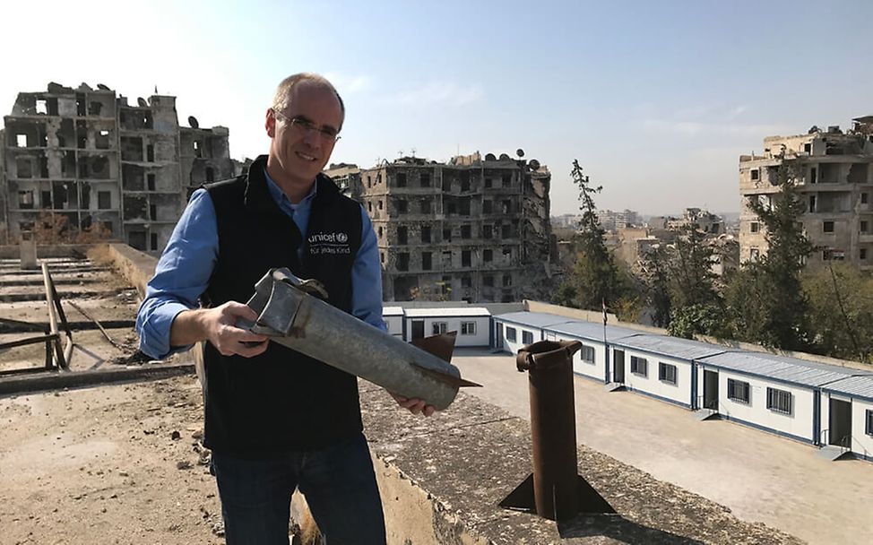 Syrien Krieg: Christian Schneider, Geschäftsführer von UNICEF Deutschland, im zerstörten Aleppo