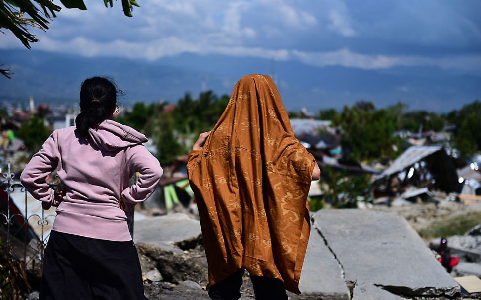Zerstörungen auf Sulawesi nach Erdbeben und Tsunami
