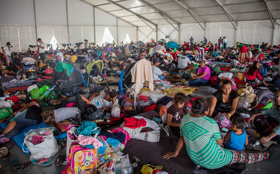 Unterkunft für Flüchtlinge an der Grenze von Mexiko zu den USA