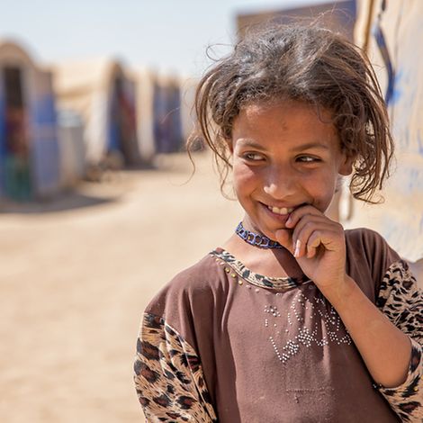 Weihnachten 2018: Ein Mädchen in einem Flüchtlingscamp im Irak