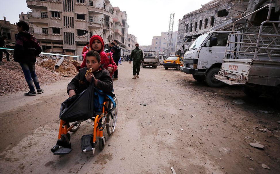 Syrien: Kinder im zerstören Ghuta