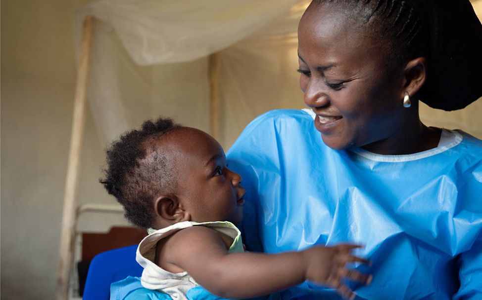 Ebola Kongo: In einer von UNICEF unterstützten Einrichtung werden Kinder versorgt. 