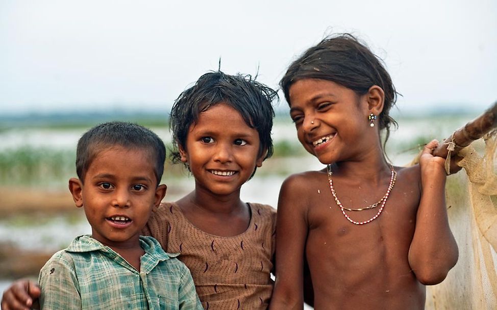 Kinder in Bangladesch in der Region Sunamganj. 