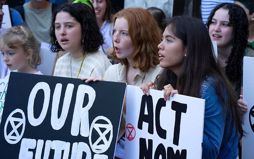 New York: Jugendliche demonstrieren für den Schutz des Klimas.