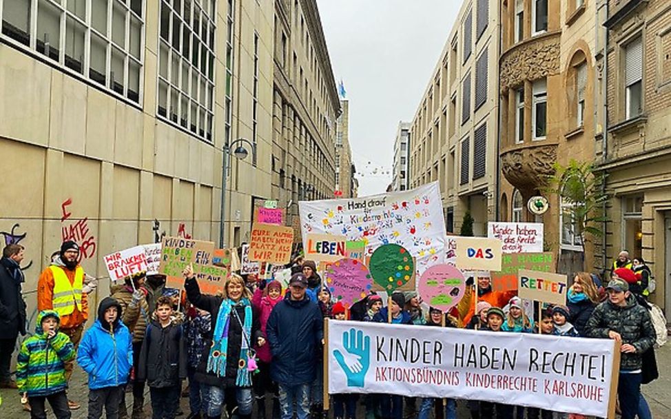 In Karlsruhe gab es eine Demonstration für die Kinderrechte.
