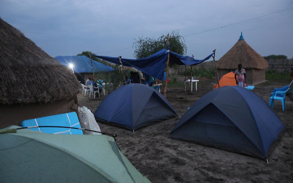 Südsudan: Zelte bei einer Rapid Response Mission
