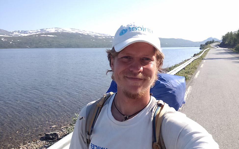 Nordkap-Wanderer Lukas Bion unterwegs in Norwegen