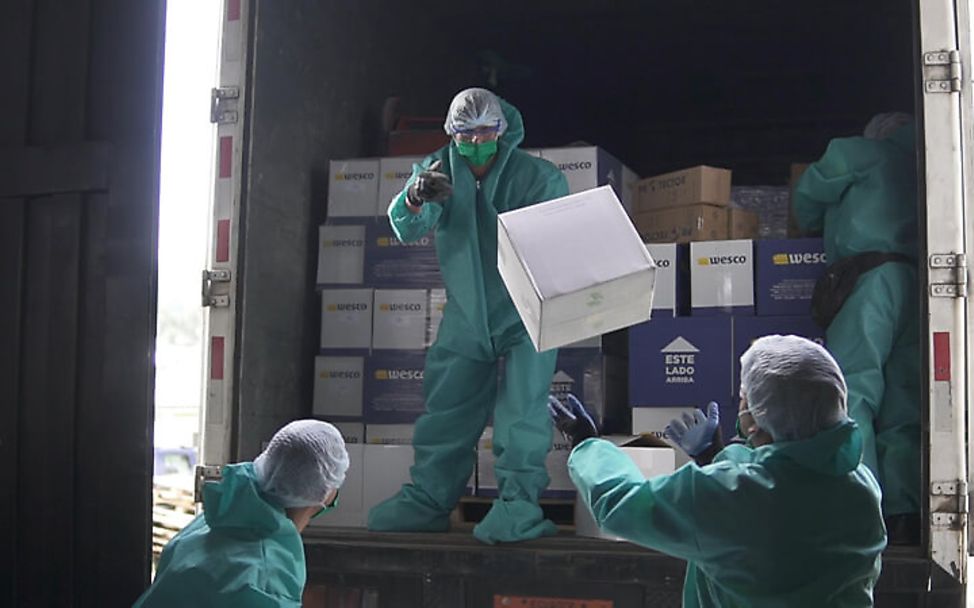 Corona: In Ecuador werden Hilfsgüter verteilt