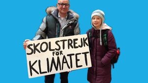 Greta Thunberg mit Djaffar Shalchi, Gründer von Human Act