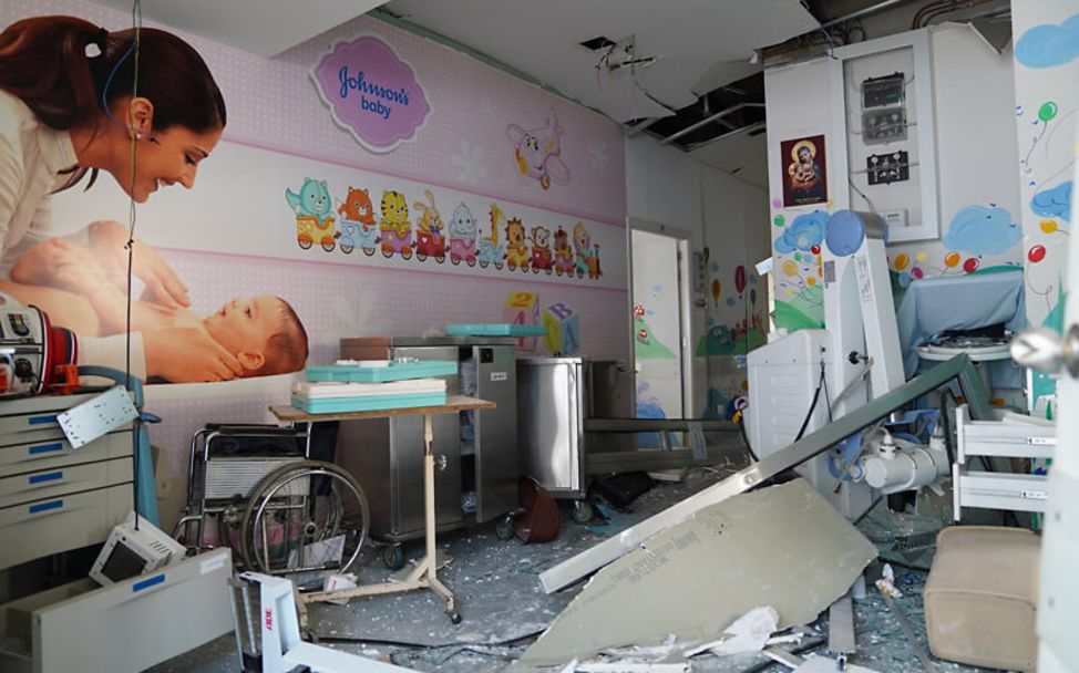 Libanon: Eine bei der Explosion in Beirut zerstörte Kinderklinik