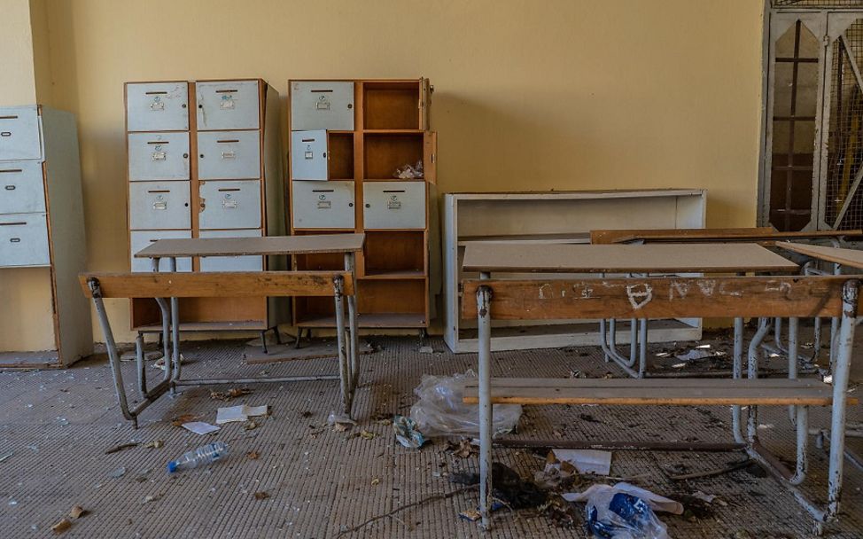 Einen Monat nach der Explosion in Beirut: Zerstörung in einer Schule