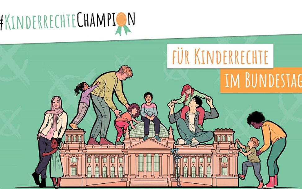 Grafik zur Aktion Kinderrechte Champion für Kinderrechte im Bundestag