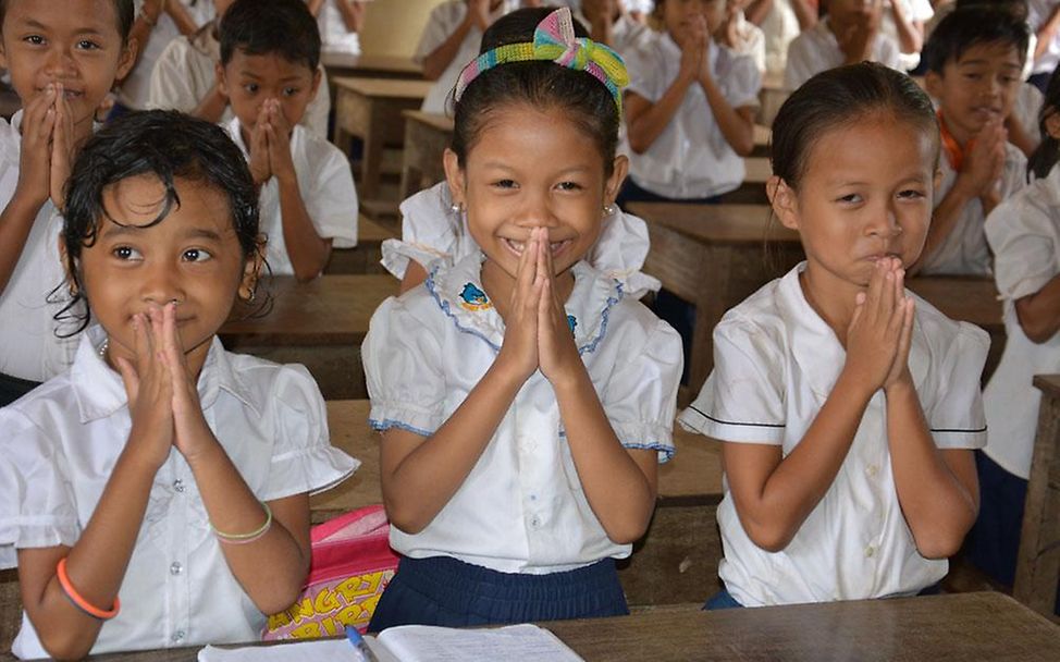 Kambodscha: Schüler der Sandach Krom Preah-Grundschule in S’ang.
