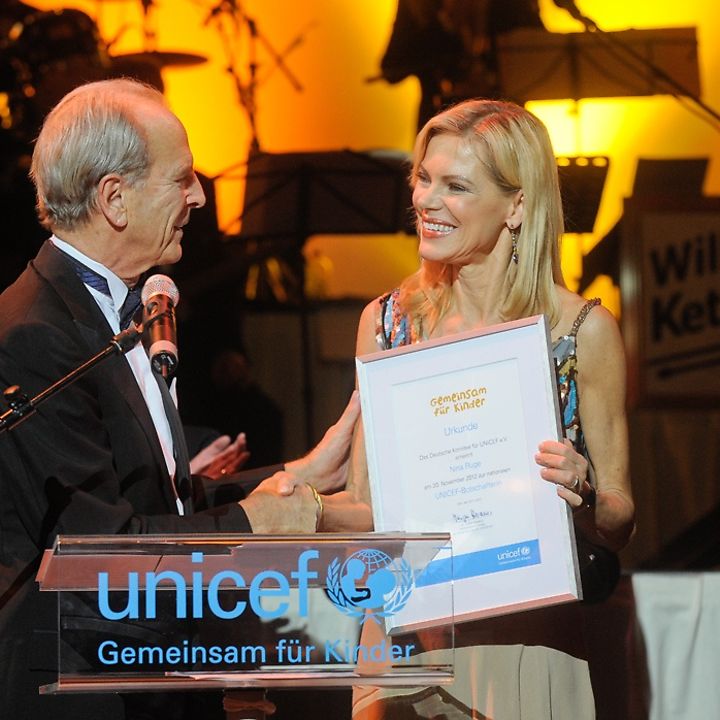 Nina Ruge bei ihrer Ernennung zur UNICEF-Botschafterin. 