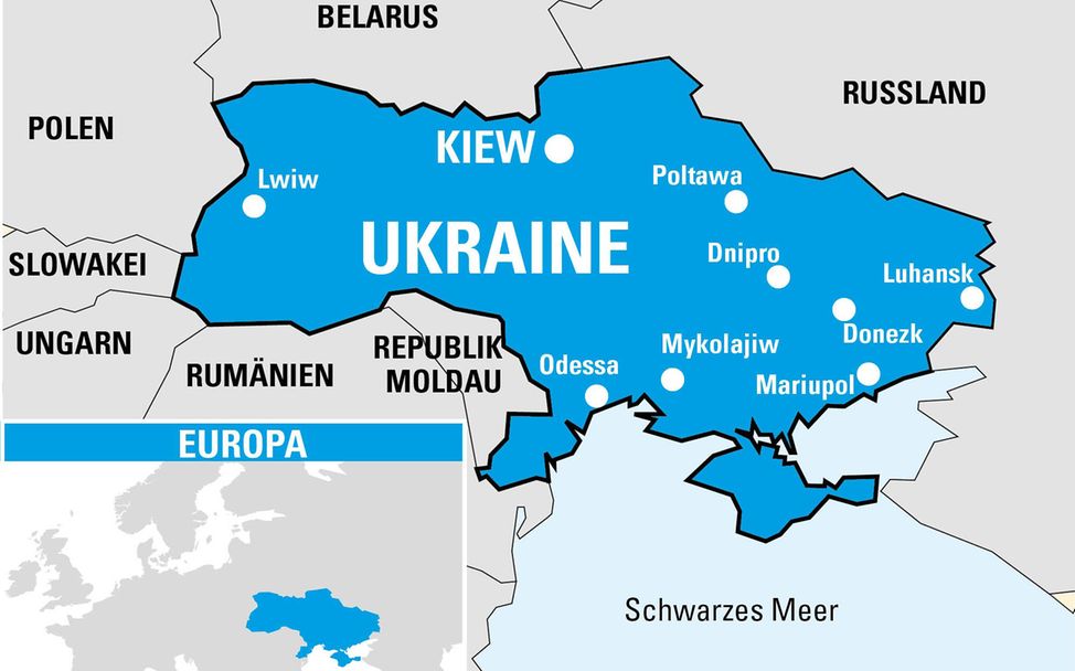 Menschen aus der Ukraine helfen: Karte Ukraine und Nachbarländer