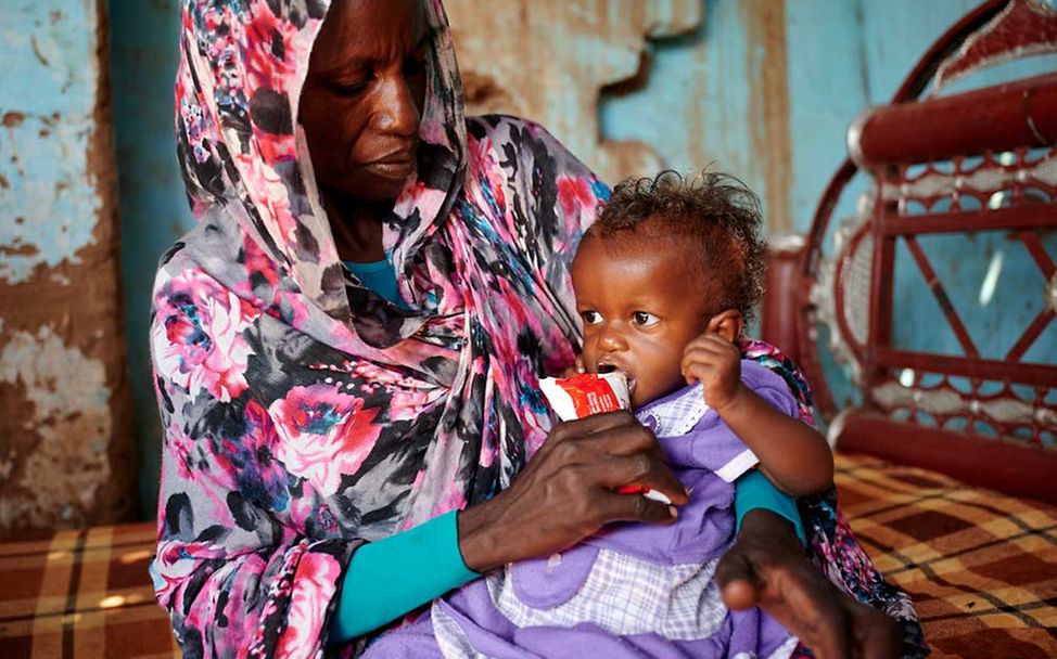 Sudan Konflikt: Kinder wie dieses Baby sind von Mangelernährung bedroht. 