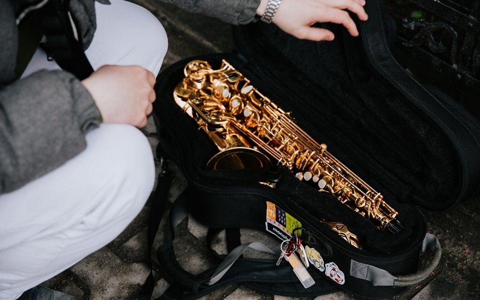 Ukraine: Das Saxophon eines Schülers der Kunsthochschule.