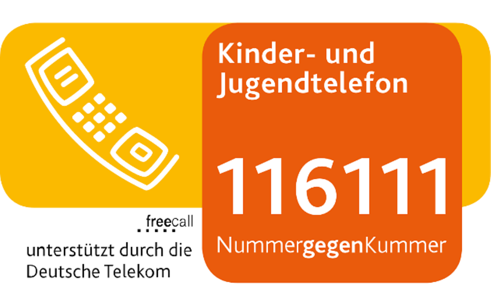 Kinder- und Jufendtelefon 116111 NummergegenKummer unterstützt durch die Deutsche Telekom